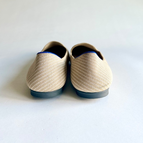 Rothy’s Cream White Textile Almond Toe Rubber Outsole Flats size 11 - Picture 9 of 15